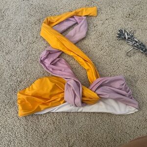 BEGINNING BOUTIQUE Yellow and Purple Bikini Top